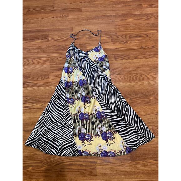 OPENING CEREMONY Sleeveless Floral Zebra Silk Dress size 8 / M - Picture 6 of 13